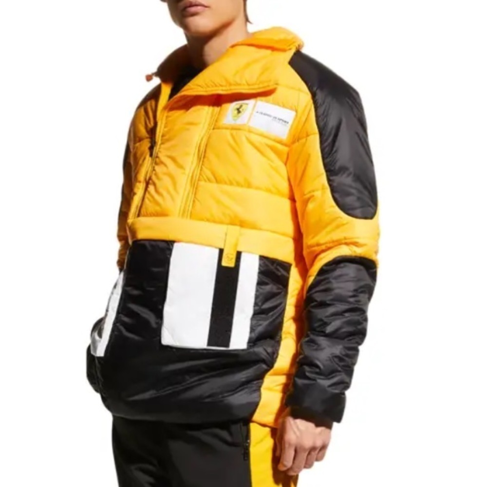 Puma X Scuderia Ferrari Yellow/Black Lightweight Padded Race Jacket Large NWOT!